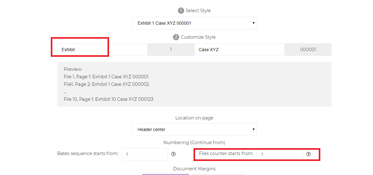 bates file numbering deftpdf